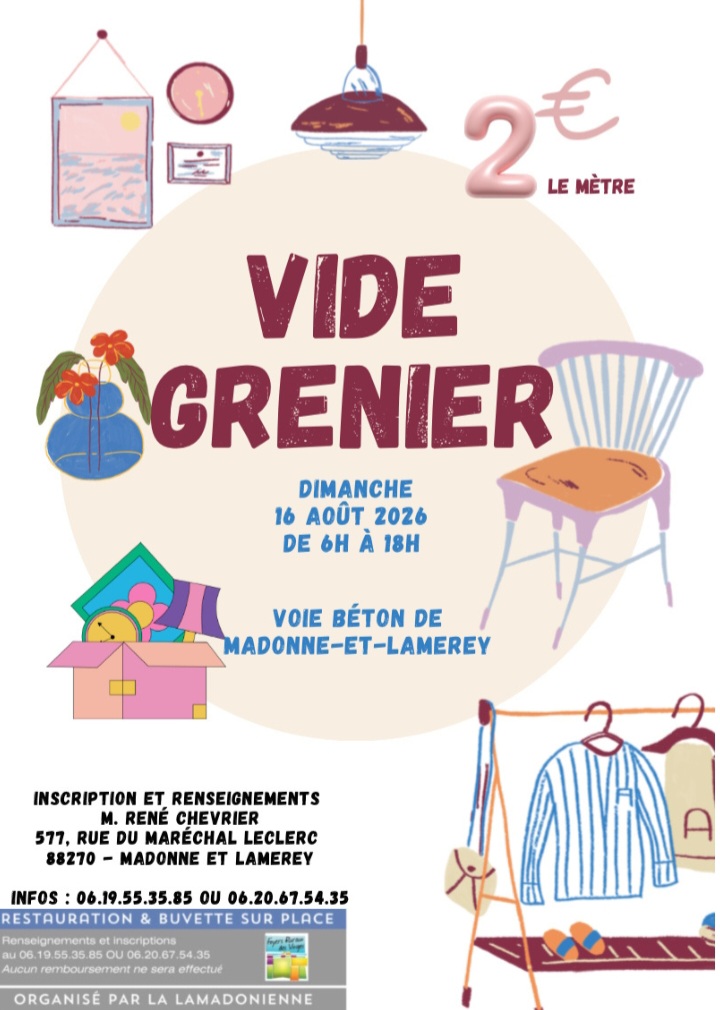 VIDE GRENIER à MADONNE-ET-LAMEREY